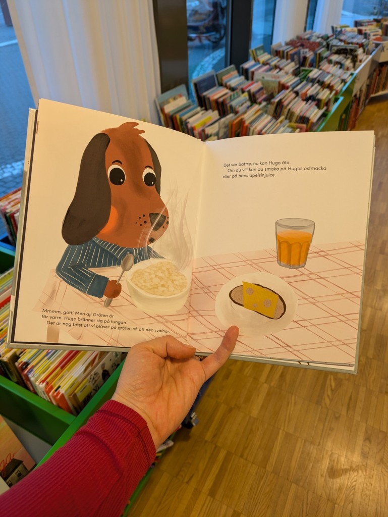 Illustration ur God morgon Hugo av Stina Blombäck